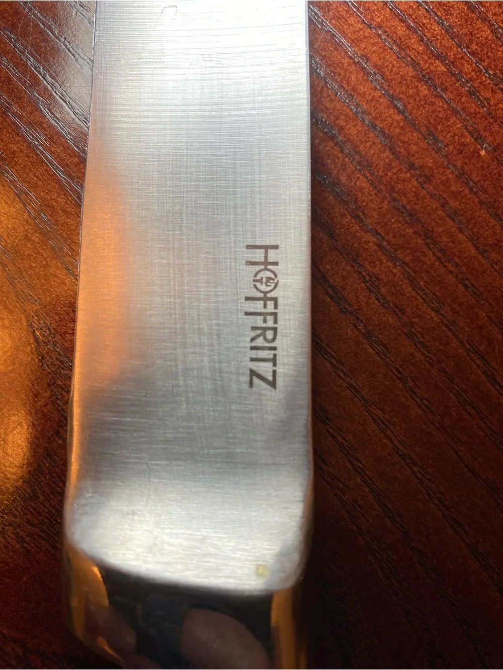 Hoffritz Germany Stainless Steel chef knife straight tapered 8 in blade
